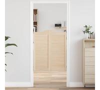 Tonture Portes battantes 2 pcs naturel bois de pin massif 80 x 100 cm intérieur design lattes durable robustes pour maison appartement pavillon isolation thermique phonique