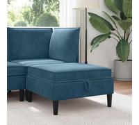 Tonture Pouf avec Rangement en Velours Bleu, Coussin Confortable 70x70x40 cm, Coffre spacieux pour Salon, siège modulable avec Mousse, Design Moderne scandinave élégant