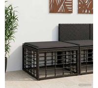 Tonture Pouf de Jardin Noir Polyrotin Résistant aux Intempéries Design Modulable pour Terrasse Balcon Patio Lounge Extérieur Facile à Nettoyer