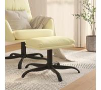 Tonture Repose-pieds en cuir synthétique crème - 60 x 60 x 36 cm - Rembourré avec pieds en métal - Tabouret rembourré polyvalent comme repose-pieds, pouf, ottoman pour salon, chambre à coucher