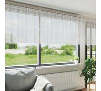 Tonture Rideau en Dentelle Floral Blanc en Polyester 100 x 400 cm avec 4 Méthodes d'Installation pour Salon Chambre Bureau, Tamisant et Offrant Intimité et Protection Lumineuse