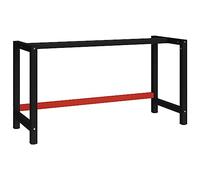 Tonture Structure d'établi en métal - 150 x 57 x 79 cm - Noir et rouge - Structure en acier revêtu par pulvérisation avec trous pré-percés - Charge lourde, stable et antidérapante - Pour atelier