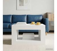 Tonture Table Basse Blanche Design Moderne 80,5 x 50 x 50 cm Meuble Salon Multifonction avec Rangement tiroir Console Chevet pour intérieur Bureau séjour Chambre