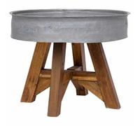 Tonture Table Basse Bois de récupération mélangé 60x45 cm argenté Design Industriel Unique Meuble Salon Vintage Console Bout canapé