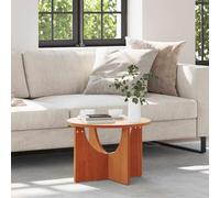 Tonture Table Basse Brun Cire en Bois Massif de pin 50 x 50 x 35 cm Design Rond pour Salon séjour intérieur Meuble Console Rangement Fonctionnel