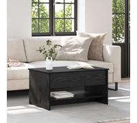 Tonture Table Basse chêne Noir en Bois d'ingénierie 80 x 50,5 x 41,5 cm avec étagère, Meuble Salon Fonctionnel pour Rangement, Console Moderne pour séjour, Chambre et Bureau Design scandinave