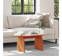 Tonture Table Basse en pin Massif Brun Cire 80 x 40 x 35 cm avec Rangement, Plateau Ovale pour Salon, Meuble intérieur Pratique, Style Rustique, Console Bout canapé Design Industriel