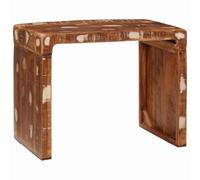 Tonture Table d'appoint Marron en Bois Recyclé Solide 60 x 35 x 46 cm pour Salon Chambre Bureau, Meuble de Rangement Compact et Polyvalent avec Plateau Stable pour Lampe Plante ou Ordinateur