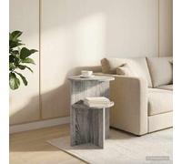 Tonture Table d'appoint Sonoma Gris en Bois d'ingénierie Ø 39,5 x 55 cm, Meuble Polyvalent pour Salon, Chambre, Bureau, Support Rangement, Plateau Pratique et Design Moderne