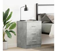 Tonture Table de Chevet Gris béton en Bois d'ingénierie 38x35x56 cm avec 3 tiroirs Rangement pour Chambre Salon Bureau Design Moderne Industriel scandinave