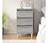Tonture Table de Chevet Sonoma Gris Bois d'ingénierie 40x35x70 cm avec 3 tiroirs Rangement Stable pour Chambre Salon Bureau Design Moderne Industriel scandinave