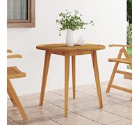 Tonture Table de jardin Ø 85 x 75 cm en bois d'acacia massif, résistante aux intempéries, table d'appoint, table d'appoint, table de salon, table basse pour terrasse, véranda, jardin d'hiver, robuste