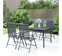 Tonture Table de jardin anthracite, 165 x 80 x 72 cm, grille en acier revêtu par pulvérisation, résistante aux intempéries, robuste, pour terrasse, balcon, extérieur, jardin, avec structure solide et