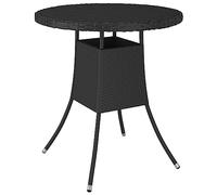 Tonture Table de jardin noire 70 x 70 x 73 cm en polyrotin résistant aux intempéries, peu encombrant, table de balcon, table de terrasse, table d'appoint pour extérieur, véranda et jardin d'hiver