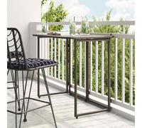 Tonture Table de jardin pliante, marron, 90 x 51 x 75 cm, en rotin synthétique avec cadre en acier revêtu par pulvérisation, peu encombrant, résistante aux intempéries, pour balcon, terrasse