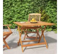 Tonture Table Pliable de Jardin en Bois d'acacia Massif 90x90x75 cm avec Trou Parasol pour terrasse Balcon Patio Camping Repas extérieur Robuste