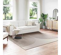 Tonture Tapis de Surface Carré Galati Beige 240 x 240 cm en Polyester avec Dos antidérapant pour Salon, Chambre, Cuisine, extérieur, intérieur, Bureau, Design Moderne et bohème