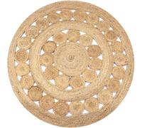 Tonture Tapis Rond en Jute tressé 120 cm Design Naturel pour Salon Chambre Cuisine intérieur bohème scandinave décoration Durable