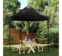 Tonture Tente de réception Pliable escamotable Noire 200x200x306 cm avec Cadre Acier, Toit en Tissu Oxford, Barnum Portable pour Jardin, terrasse, Camping, Protection Pluie et Soleil