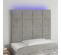 Tonture Tête de lit à LED Gris Clair 80x5 cm Velours Moderne avec Bande découpable Support réglable pour Chambre Adulte ou Enfant décoration Cosy et Confort