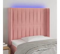 Tonture Tête de lit à LED Rose 93x16x118/128 cm Velours Doux Moderne avec Support réglable pour Chambre Adulte ou Enfant décoration Cosy et Confortable