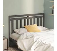 Tonture Tête de lit Gris en Bois Massif 126x4x100 cm pour Chambre Adulte ou Enfant, Design Moderne scandinave, Aspect élégant, Facile à Fixer, idéale pour décoration et Confort