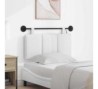 Tonture Tête de lit Suspendue avec lumière LED Blanc Tissu rembourré pour Chambre Adulte ou Enfant Style Moderne scandinave avec Fixation Murale et Bande Lumineuse