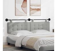 Tonture Tête de lit Suspendue avec lumière LED Gris Nuage en Tissu rembourré pour Chambre Adulte ou Enfant, Design Moderne scandinave, Support Mural, Ambiance Cosy et décoration intérieure élégante
