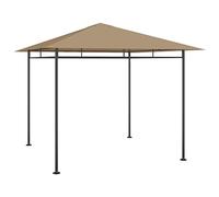 Tonture Tonnelle 3 x 3 x 2,7 m, taupe, construction en acier avec revêtement PA polyester 180 g/m², imperméable, protection UV, tente de jardin, pliable, pour fête, extérieur, camping, terrasse