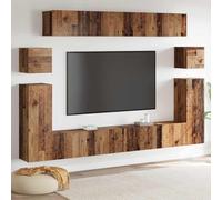 Tonture Unité TV Suspendue Bois d'ingénierie 4 pcs Meuble Mural Rangement Moderne avec tiroir Niche Porte Design scandinave Salon séjour Angle