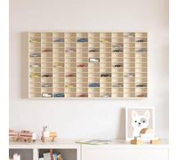 Tonture Vitrine Murale Beige 98 x 4,5 x 55 cm Bois d'ingénierie avec étagères, Support Suspendu, Rangement pour Salon Chambre Cuisine Bureau, Design Moderne, Usage intérieur