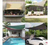 Tonture Voile d'ombrage Sable 3x2,5 m 100% Polyester Oxford résistant à l'eau et UV avec Anneaux en D pour Jardin terrasse Piscine abri extérieur Protection Contre Soleil et Pluie
