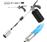 TONYFUL Brûleur de mauvaises herbes au propane, haute puissance de 1 500 000 BTU, lance-flammes de 76,2 cm, bras long amovible, très résistant avec contrôle de la flamme pour jardin, bois, glace