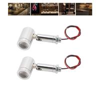 Tonysa 2 Pièces Mini Projecteur LED DC12V 1W Angle de 30 ° Lumières D'accentuation Intérieures Vitrine de Bijoux Spot pour KTV Armoire Bibliothèque Couloir (lumière blanche)