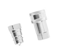 Tonysa Coupleur Hydraulique 1/2" NPT Mâle et Femelle ISO 7241-A, Raccord Rapide avec Bouchons Anti-poussière, Prévention Automatique des Fuites, étanchéité Métal sur Métal, Acier trempé