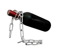 Tonysa Porte Bouteille de Vin Simple, Design Chaîne en Métal Robuste | Crée une illusion visuelle, construction en fer épais, s\'adapte aux bouteilles standard de 750 ml, idéal pour la