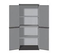 TOOD – Armoire de rangement haute extérieure en résine, 3 étagères – Gris