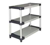 Rayonnage plastique - TOOD - 3 étagères - Capacité 80 kg par étagère - 80 x 40 x 85 cm - Noir et gris