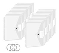 TOOELMON Lot de 20 porte-documents A4 en plastique transparent de qualité supérieure avec bouton pression - Étanche - Format A4