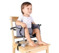 Toogel Rehausseur de Chaise Bébé, Siège d'Appoint pour Enfant de 6-36 Mois, Chaise Haute Portable Pliante avec Harnais de Sécurité,3 Hauteurs, Chaise Repas Bébé avec Sac de Voyage (Gris)