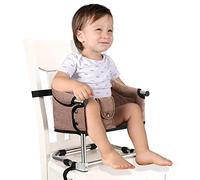 Toogel Rehausseur de Chaise Bébé, Siège d'Appoint pour Enfant de 6-36 Mois, Chaise Haute Portable Pliante avec Harnais de Sécurité,3 Hauteurs, Chaise Repas Bébé avec Sac de Voyage (Brun)