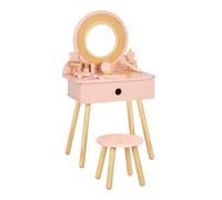 Tooky Tpy Coiffeuse en bois pour enfants aspect rotin 50,5 x 38 x 87 cm