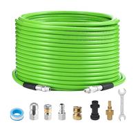 Tool Daily 15M Tuyau Déboucheur Canalisation pour Nettoyeur Haute Pression avec Adaptateurs pour Karcher K2 K3 K4 K5 K6 K7 et Bosch AQT, Kit de Jet d'Égout avec Buse à Jet et Buse Rotative, 250 bar