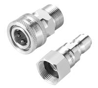 Tool Daily Adaptateur Pivotant M22 14 mm vers Raccord Rapide 3/8", Lot de 2 | Raccords Pivotants à Connexion Rapide en Acier Inoxydable pour Tuyau de Nettoyeur Haute Pression, 350 bar