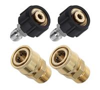 Tool Daily Adaptateurs Haute Pression, M22 14mm vers Raccord Rapide 3/8" | Kit de Raccord Rapide pour Nettoyeur Haute Pression, 350 bar (5000 PSI), Lot de 4