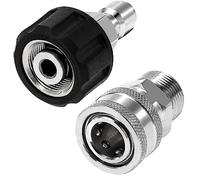 Tool Daily Adaptateurs Haute Pression, M22 14mm vers Raccord Rapide 3/8" | M22 14mm vers Raccord Métrique M22, Kit de Raccords Rapides, Acier Inoxydable, 350 bar (5000 PSI)