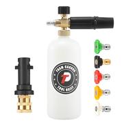 Tool Daily Canon à Mousse avec Adaptateur pour Karcher K2-K7, 1 Litre | Réglable Lance à Mousse pour Nettoyeur Haute Pression, Compatible avec Karcher, 5 Buses de Pulvérisation, Raccord Rapide 1/4"