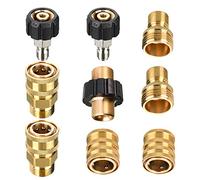 Tool Daily Kit d'Adaptateurs Haute Pression, Raccords Rapides, Lot de 9 | Raccord Rapide M22 14mm vers 3/8", Raccord Rapide 3/4" vers 1/2", Connecteur Mâle M22-14 pour Tuyau Nettoyeur Haute Pression