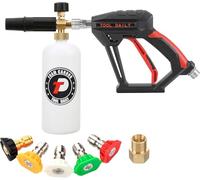 Tool Daily Pistolet Court de Nettoyage à Haute Pression avec Canon à Mousse, Raccord Rapide 1/4", 5 Embouts de Buse de Nettoyeur Haute Pression, 1 Litre