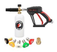 Tool Daily - Pistolet de Nettoyage à Haute Pression avec Canon à Mousse, connecteur Rapide de 6,35 mm, avec 5 Embouts de buse de Nettoyeur Haute Pression, 1 Litre